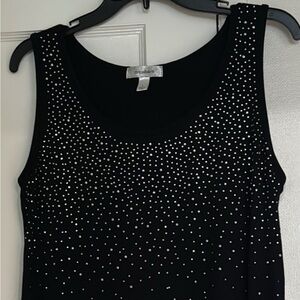 Dress Barn Bling Tank Top - Stretchy Size L Black